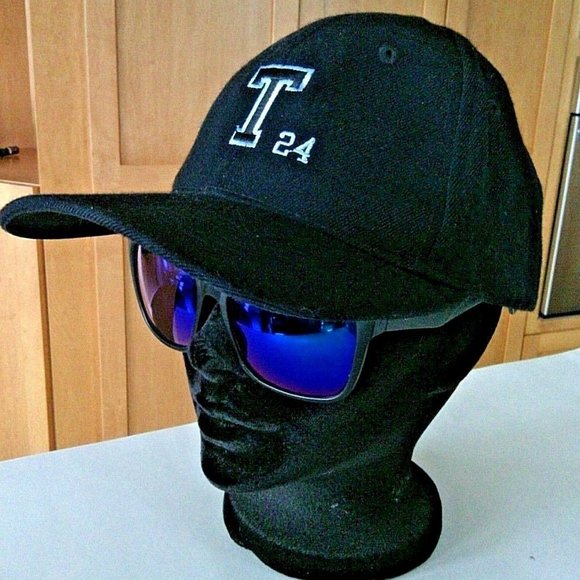 Lids Baseball Cap T 24 Classic Solid Black Hat Adjustable Embroidered Logo Sport - Picture 1 of 16